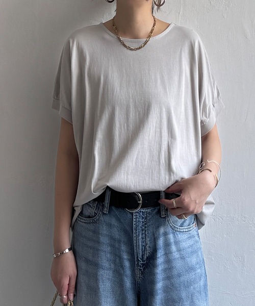 LBC(エルビーシー)の「冷感ドルマンプルオーバー(Tシャツ/カットソー・レディース・グリーン/ベージュ/ブラック/その他30/オレンジ・M/L)」の11枚目の写真