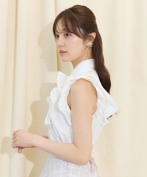 WILLSELECTION（ウィルセレクション）の「ボリュームフリルボウタイブラウス（シャツ/ブラウス・レディース・サックスブルー/ブラック/オフホワイト・FREE）」の10枚目の写真