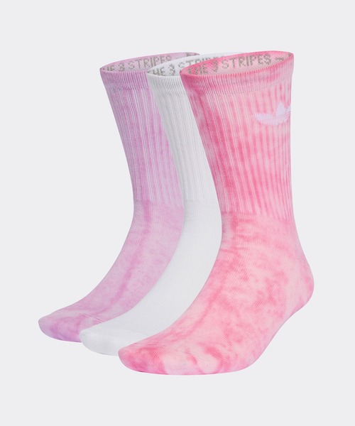 adidas(アディダス)の「タイダイ クルーソックス 3足組 / タイダイ クルーソックス / アディダスオリジナルス adidas Originals(ソックス/靴下・メンズ・ピンク・LARGE/MEDIUM/SMALL/X-LARGE)」の1枚目の写真