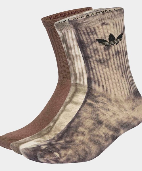 adidas(アディダス)の「タイダイ クルーソックス 3足組 / タイダイ クルーソックス / アディダスオリジナルス adidas Originals(ソックス/靴下・メンズ・ピンク/ブラック/ピンク系その他/グレー/ブルー/ブラウン・LARGE/MEDIUM/SMALL/X-LARGE/kids-XXL)」の2枚目の写真