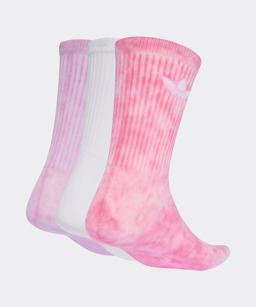 adidas(アディダス)の「タイダイ クルーソックス 3足組 / タイダイ クルーソックス / アディダスオリジナルス adidas Originals(ソックス/靴下・メンズ・ピンク・LARGE/MEDIUM/SMALL/X-LARGE)」の2枚目の写真
