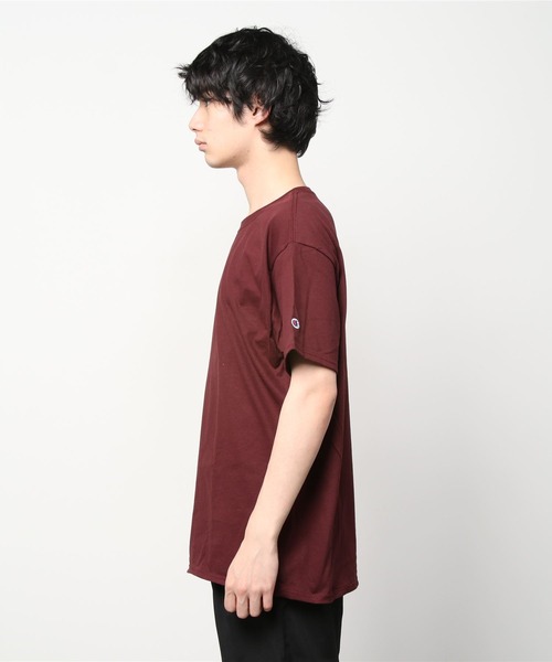 Champion(チャンピオン)の「▲Champion/チャンピオン コットン ワッペン Tシャツ 無地T トップス 半袖カットソー(Tシャツ/カットソー・メンズ・アッシュグレー/チャコール/ホワイト/ブラック・S/L/XL/M)」の12枚目の写真