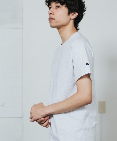 Champion(チャンピオン)の「▲Champion/チャンピオン コットン ワッペン Tシャツ 無地T トップス 半袖カットソー(Tシャツ/カットソー・メンズ・アッシュグレー/チャコール/ホワイト/ブラック・S/L/XL/M)」の14枚目の写真