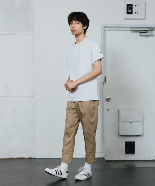 Champion(チャンピオン)の「▲Champion/チャンピオン コットン ワッペン Tシャツ 無地T トップス 半袖カットソー(Tシャツ/カットソー・メンズ・アッシュグレー/チャコール/ホワイト/ブラック・S/L/XL/M)」の15枚目の写真