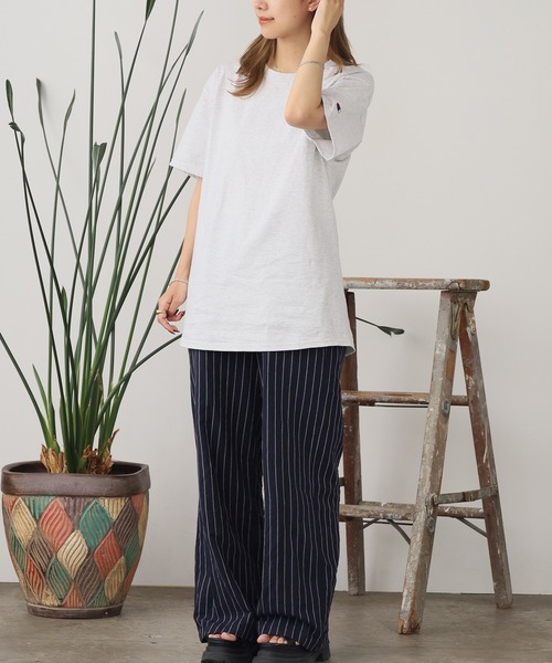 Champion(チャンピオン)の「▲Champion/チャンピオン コットン ワッペン Tシャツ 無地T トップス 半袖カットソー(Tシャツ/カットソー・メンズ・アッシュグレー/チャコール/ホワイト/ブラック・S/L/XL/M)」の21枚目の写真
