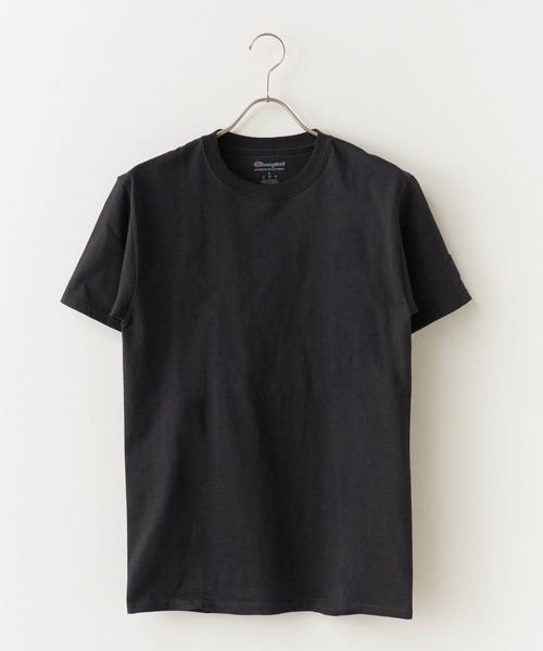 Champion(チャンピオン)の「▲Champion/チャンピオン コットン ワッペン Tシャツ 無地T トップス 半袖カットソー(Tシャツ/カットソー・メンズ・アッシュグレー/チャコール/ホワイト/ブラック・S/L/XL/M)」の5枚目の写真