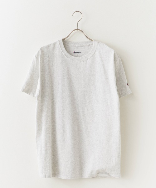 Champion(チャンピオン)の「▲Champion/チャンピオン コットン ワッペン Tシャツ 無地T トップス 半袖カットソー(Tシャツ/カットソー・メンズ・アッシュグレー/チャコール/ホワイト/ブラック・S/L/XL/M)」の6枚目の写真