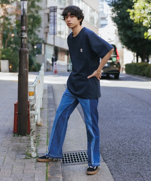 Champion(チャンピオン)の「▲Champion/チャンピオン コットン ワッペン Tシャツ 無地T トップス 半袖カットソー(Tシャツ/カットソー・メンズ・アッシュグレー/チャコール/ホワイト/ブラック・S/L/XL/M)」の7枚目の写真