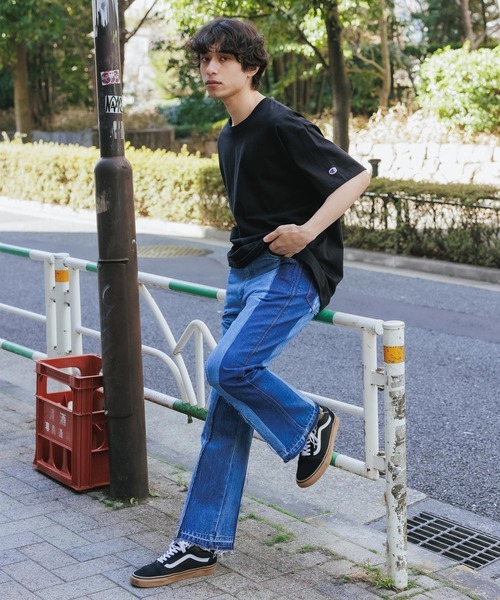Champion(チャンピオン)の「▲Champion/チャンピオン コットン ワッペン Tシャツ 無地T トップス 半袖カットソー(Tシャツ/カットソー・メンズ・アッシュグレー/チャコール/ホワイト/ブラック・S/L/XL/M)」の8枚目の写真