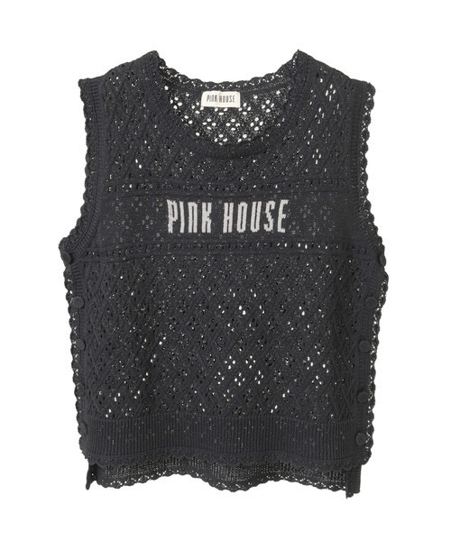 PINK HOUSE(ピンクハウス)の「ロゴジャガードベスト(ベスト・レディース・ブラック/カーキ/ピンク/ラベンダー/キナリ・フリー)」の3枚目の写真