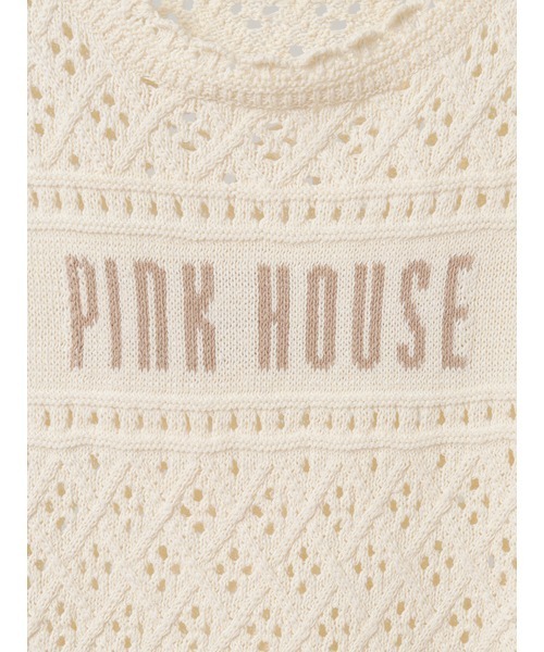 PINK HOUSE / ピンクハウス ロゴジャガードベスト ロゴジャガードベスト（ベスト）｜PINK HOUSE（ピンクハウス）の
