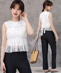 TeddyShop | レディース水着 4wayで着られる。レースビスチェ+ロングボトムス+ハイネックビキニ 4点セット [大きいサイズ有](水着)