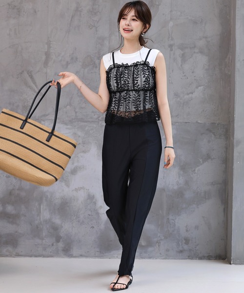 TeddyShop（テディショップ）の「レディース水着 4wayで着られる。レースビスチェ+ロングボトムス+ハイネックビキニ 4点セット [大きいサイズ有]（水着・レディース・ブラック/ホワイト・L/M/S/LL）」の21枚目の写真