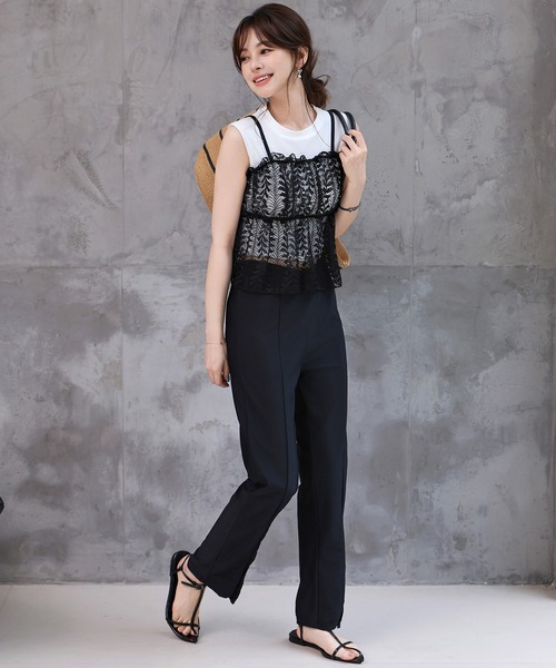 TeddyShop（テディショップ）の「レディース水着 4wayで着られる。レースビスチェ+ロングボトムス+ハイネックビキニ 4点セット [大きいサイズ有]（水着・レディース・ブラック/ホワイト・L/M/S/LL）」の22枚目の写真