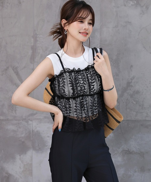 TeddyShop（テディショップ）の「レディース水着 4wayで着られる。レースビスチェ+ロングボトムス+ハイネックビキニ 4点セット [大きいサイズ有]（水着・レディース・ブラック/ホワイト・L/M/S/LL）」の15枚目の写真