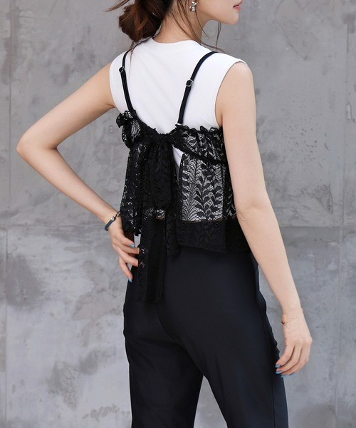 TeddyShop（テディショップ）の「レディース水着 4wayで着られる。レースビスチェ+ロングボトムス+ハイネックビキニ 4点セット [大きいサイズ有]（水着・レディース・ブラック/ホワイト・L/M/S/LL）」の17枚目の写真