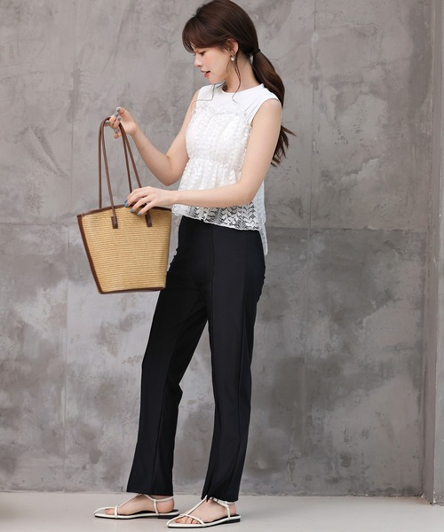 TeddyShop（テディショップ）の「レディース水着 4wayで着られる。レースビスチェ+ロングボトムス+ハイネックビキニ 4点セット [大きいサイズ有]（水着・レディース・ブラック/ホワイト・L/M/S/LL）」の7枚目の写真