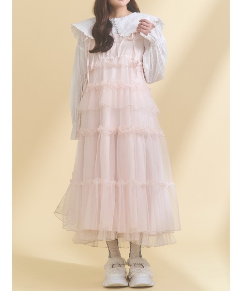 セール】チュールドロストロングワンピース（ワンピース）｜merry
