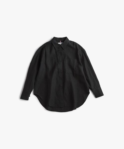 TOMMY HILFIGER（トミーヒルフィガー）の「リネンイージーシャツ（シャツ/ブラウス・レディース・ブラック/ホワイト・34inch/36inch）」の8枚目の写真