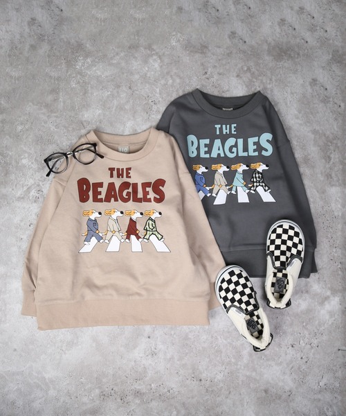 DILASH（ディラッシュ）の「パロディトレーナー（スウェット・キッズ・チャコールグレー/ベージュ・130/120/110/100/90/80/140）」の3枚目の写真