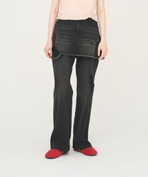 【Nora Lily】「elle」Skirted Wide Jean Pants
