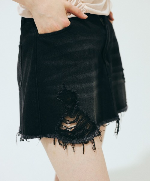 Nora Lily elle(ノラリリーエル)の「【Nora Lily】「elle」Skirted Wide Jean Pants(デニムパンツ・レディース・スカイブルー/ブラック・FREE)」の13枚目の写真