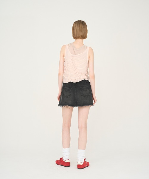 Nora Lily elle(ノラリリーエル)の「【Nora Lily】「elle」Skirted Wide Jean Pants(デニムパンツ・レディース・スカイブルー/ブラック・FREE)」の8枚目の写真