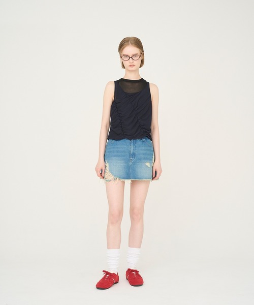 Nora Lily elle(ノラリリーエル)の「【Nora Lily】「elle」Skirted Wide Jean Pants(デニムパンツ・レディース・スカイブルー/ブラック・FREE)」の17枚目の写真