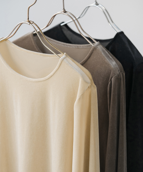 Spick & Span（スピックアンドスパン）の「シアーベロアプルオーバー（Tシャツ/カットソー・レディース・ブラック/ライトグレー/ベージュ・FREE）」の3枚目の写真