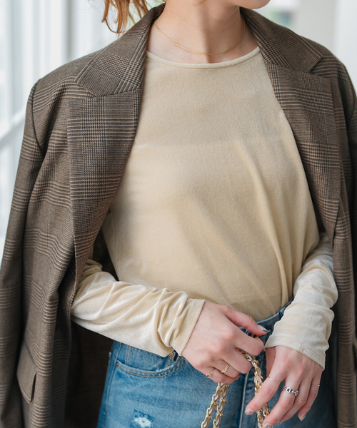Spick & Span（スピックアンドスパン）の「シアーベロアプルオーバー（Tシャツ/カットソー・レディース・ブラック/ライトグレー/ベージュ・FREE）」の10枚目の写真