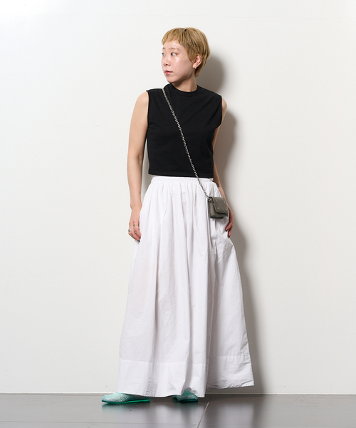 CITYSHOP（シティーショップ）の「[THE MOOD] ノースリーブショートTEE（Tシャツ/カットソー・レディース・ホワイト/ブラック・FREE）」の16枚目の写真