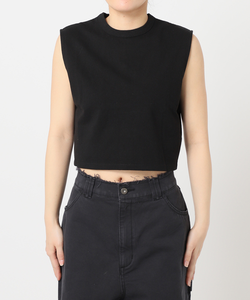 CITYSHOP（シティーショップ）の「[THE MOOD] ノースリーブショートTEE（Tシャツ/カットソー・レディース・ホワイト/ブラック・FREE）」の19枚目の写真