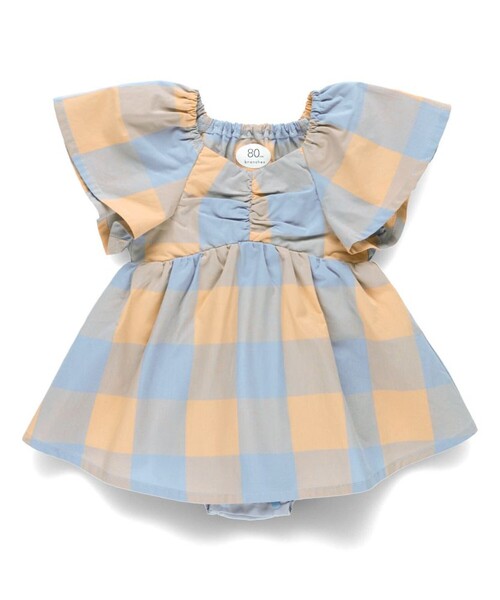 BRANSHES(ブランシェス)の「【おそろい】ブロックチェックカバーオール(ロンパース・キッズ・グリーン/ピンク・70/80)」の13枚目の写真