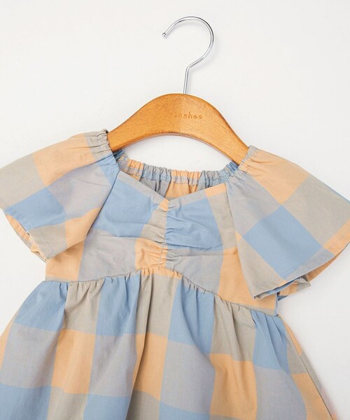 BRANSHES(ブランシェス)の「【おそろい】ブロックチェックカバーオール(ロンパース・キッズ・グリーン/ピンク・70/80)」の12枚目の写真