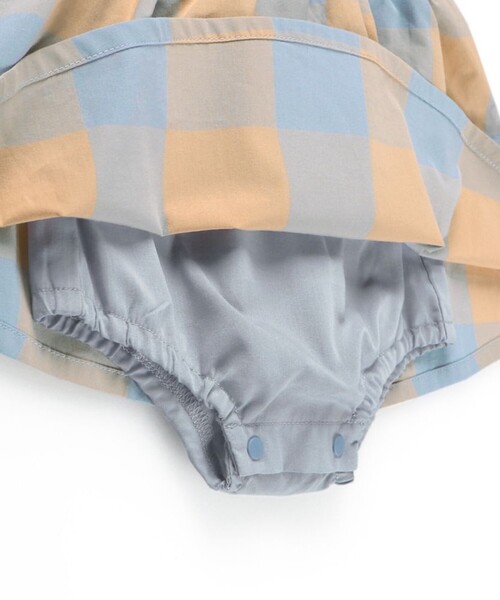 BRANSHES(ブランシェス)の「【おそろい】ブロックチェックカバーオール(ロンパース・キッズ・グリーン/ピンク・70/80)」の9枚目の写真