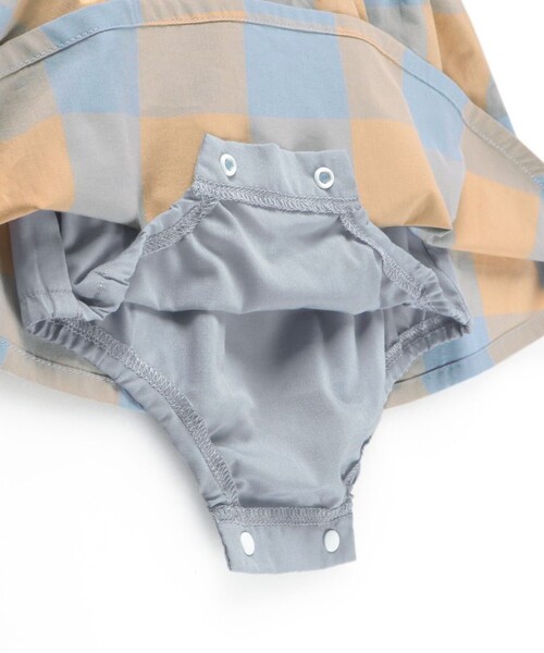 BRANSHES(ブランシェス)の「【おそろい】ブロックチェックカバーオール(ロンパース・キッズ・グリーン/ピンク・70/80)」の8枚目の写真