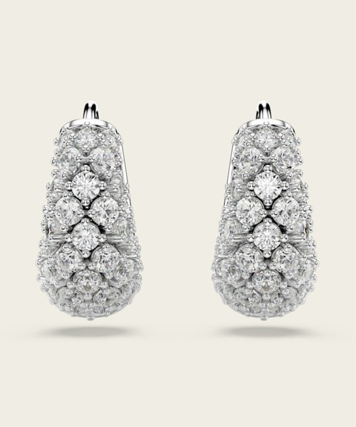 SWAROVSKI(スワロフスキー)の「【公式】【スワロフスキー】Sublima ピアス, ホワイト, ロジウム・プレーティング(ピアス(両耳用)・レディース・ホワイト・ONESIZE)」の3枚目の写真