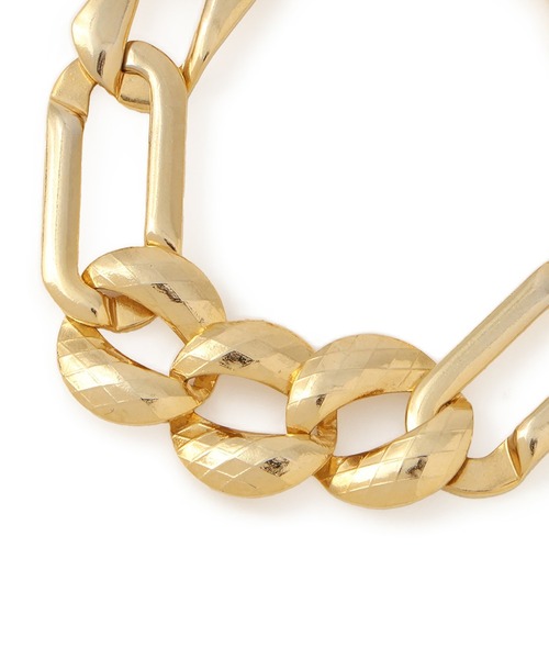 adam ゴールド ブレスレット EO（イオ）】Figaro and mirror cut chain bracelet