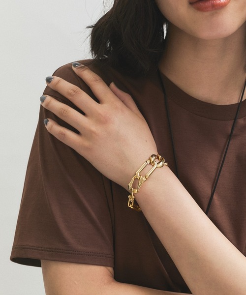 EO（イオ）】Figaro and mirror cut chain bracelet