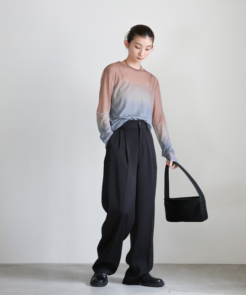 select MOCA(セレクトモカ)の「グラデーションパワーメッシュトップス(Tシャツ/カットソー・レディース・サックスブルー/グリーン/モカ・FREE)」の9枚目の写真