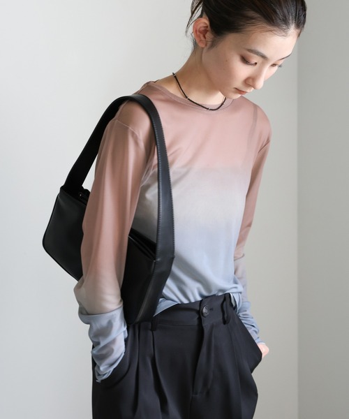 select MOCA(セレクトモカ)の「グラデーションパワーメッシュトップス(Tシャツ/カットソー・レディース・サックスブルー/グリーン/モカ・FREE)」の11枚目の写真