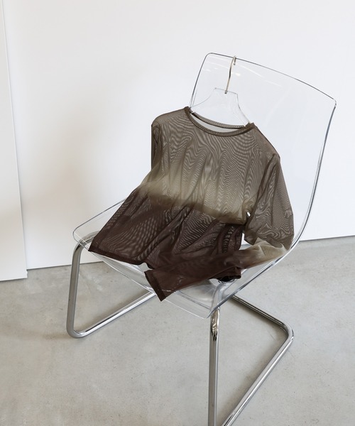 select MOCA(セレクトモカ)の「グラデーションパワーメッシュトップス(Tシャツ/カットソー・レディース・サックスブルー/グリーン/モカ・FREE)」の21枚目の写真