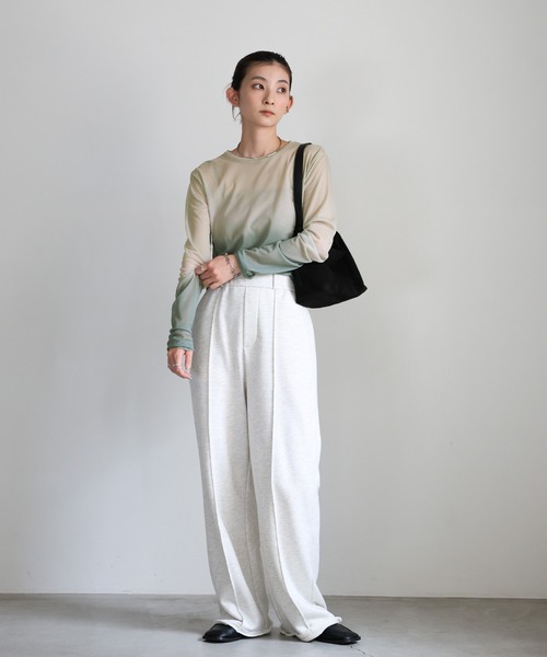select MOCA(セレクトモカ)の「グラデーションパワーメッシュトップス(Tシャツ/カットソー・レディース・サックスブルー/グリーン/モカ・FREE)」の6枚目の写真
