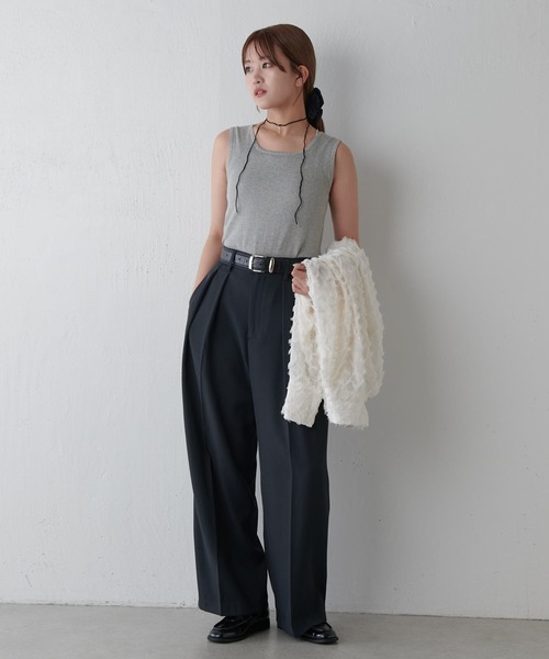 Lui's(ルイス)の「ラメ2WAYタンクトップ(Tシャツ/カットソー・レディース・グレー/シルバー/ブラック/ブラウン・FREE)」の10枚目の写真