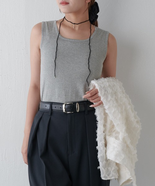 Lui's(ルイス)の「ラメ2WAYタンクトップ(Tシャツ/カットソー・レディース・グレー/シルバー/ブラック/ブラウン・FREE)」の8枚目の写真