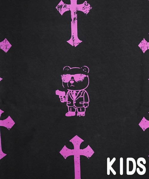 adamsJUGGLER(アダムスジャグラー)の「W/Rメニークロス&ベアーティーキッズ(Tシャツ/カットソー・キッズ・ホワイト/ブラック・110/120/130/150/100)」の5枚目の写真