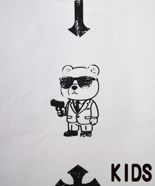 adamsJUGGLER(アダムスジャグラー)の「W/Rメニークロス&ベアーティーキッズ(Tシャツ/カットソー・キッズ・ホワイト/ブラック・110/120/130/150/100)」の8枚目の写真
