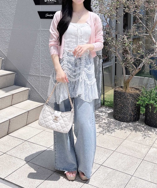 INGNI（イング）の「【WEB限定】レースドロストキャミチュニック（チュニック・レディース・ブラック/オフホワイト・M）」の12枚目の写真