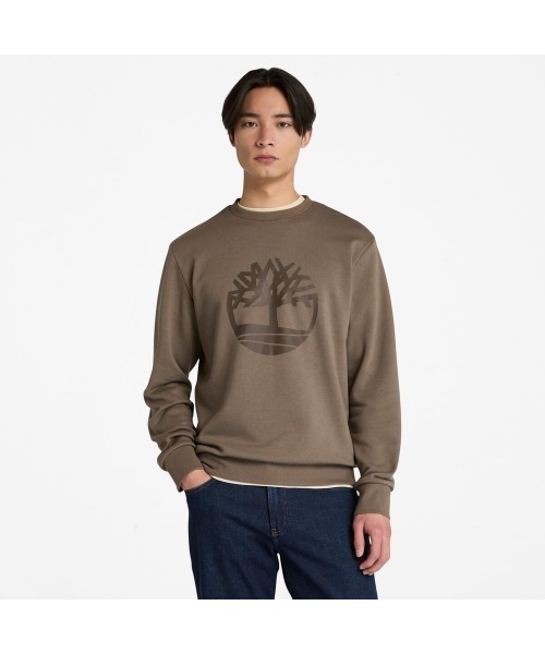Timberland(ティンバーランド)の「ブラッシュバック クルーネック スウェットシャツ メンズ(スウェット・メンズ・ブラウン・LARGE/MEDIUM/SMALL/X-LARGE/XX-LARGE)」の1枚目の写真