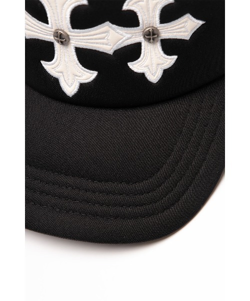 SUPPLIER（サプライヤー）の「メッシュキャップ｜Cross Leather Patch Mesh Cap｜SUPPLIER（キャップ・メンズ・ブラック・FREE）」の4枚目の写真